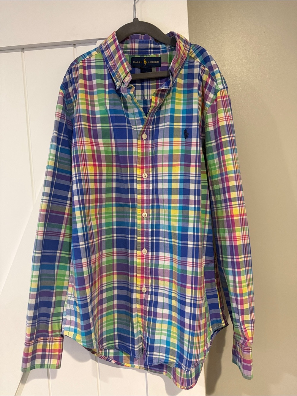 Ralph Lauren Multicolor Plaid Button-Down Shirt - Blue, Green, Yellow, Pink